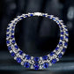 Limited edition：Royal Blue Oval shape Luxury evening necklace