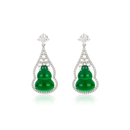 Green chalcedony Lucky "Hulu" Earrings