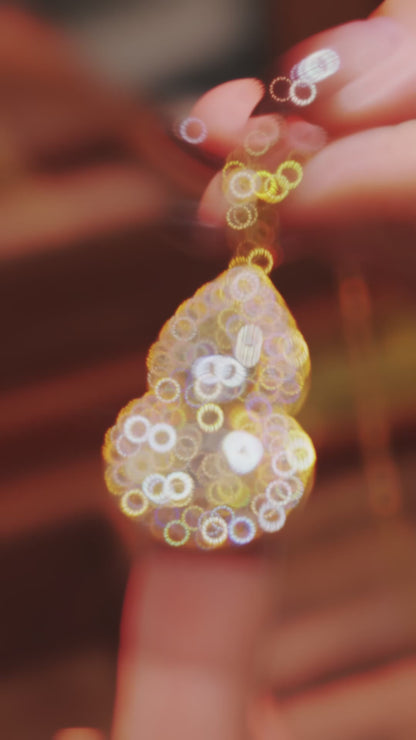 Yellow diamond color collection: Modern "Golden Treasure Hulu" Bottle Gourd Pendant Necklace