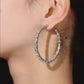 Wedding collection: Modern "Icy Pigeon Eggs" detailed Hoop Earrings (XL size)