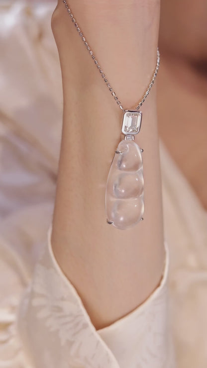 High Jewelry collection: Luxury Icy Burmese Jade Modern Pea pendant