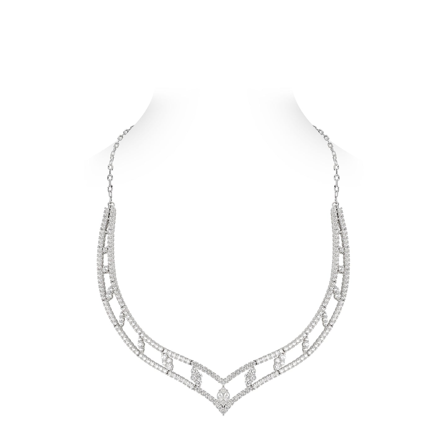 "White Christmas" Luxury detailed V-Necklace