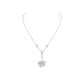 Promotional design Micro-setting Clear diamond color Lab created stones Heart Fan necklace, sterling silver