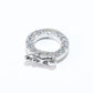 Micro-setting Clear diamond color accessory ring for multi-purpose chain, sterling silver