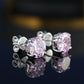 Sonderangebot Pink Diamond Farbe Asscher-Schliff Ohrstecker mit Steinen, Sterlingsilber.