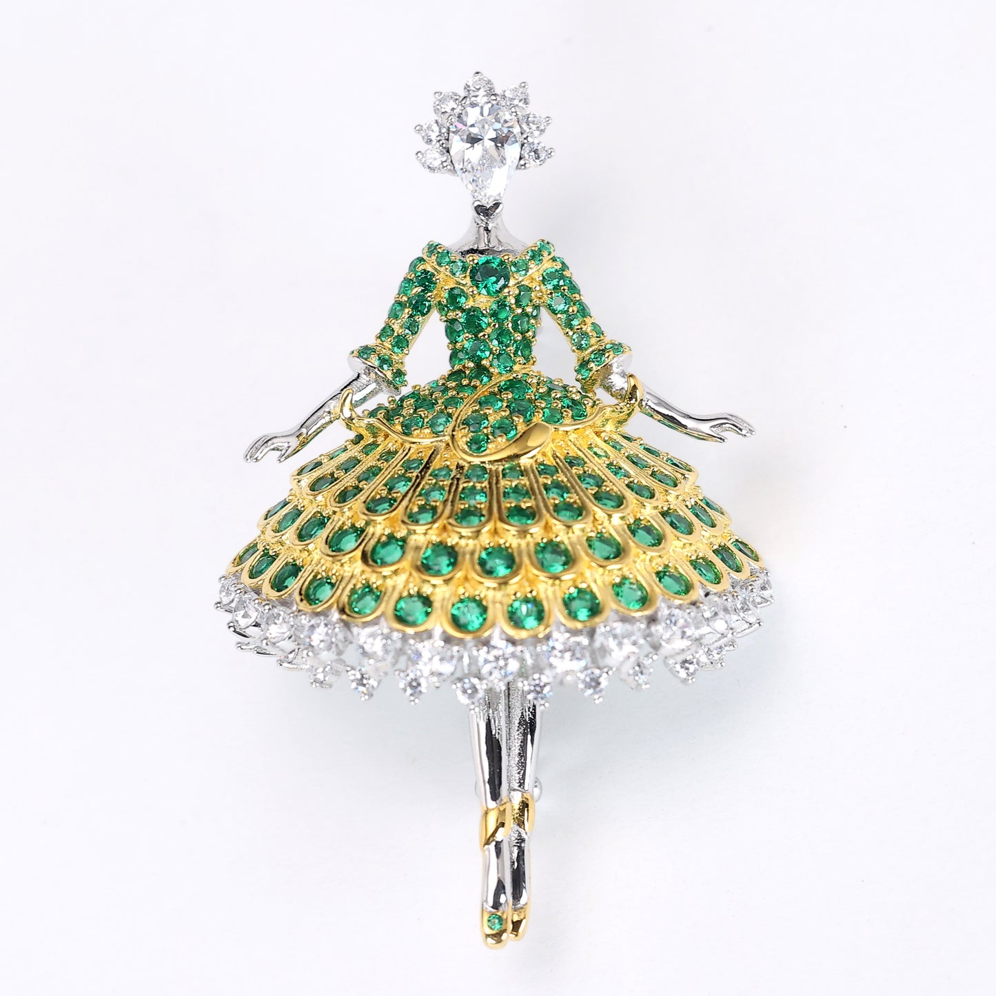 Conception de réservation Broche diva dansante micro-sertie, argent sterling