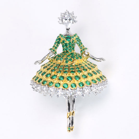 Conception de réservation Broche diva dansante micro-sertie, argent sterling