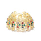 Retro style Fashion bracelet, brass with colorful CZ and 18K yellow gold plating