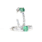 Micro-setting green diamond color Lab created stones detailed hoop earrings, sterling silver