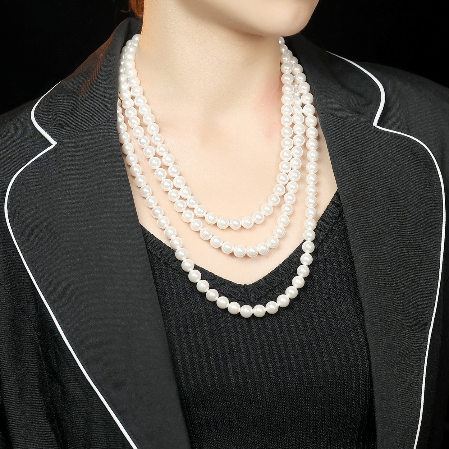 Multi-purpose White shell pearl long moonlight necklace