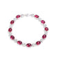 Reservation design Micro-setting Ruby color Cabochon cut Lab created stones tennis chain bracelet , sterling silver