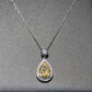 Promotional design Micro-setting Yellow diamond color Lab created stones waterdrop necklace, sterling silver