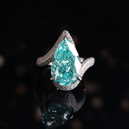 Paraiba Color Lab erstellter Steinring (13 Karat)