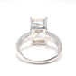 only 1 piece US size: 5 Micro setting G color lab created stones 4 prong Rectangular shape ring, sterling silver