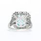 Special offer Micro-setting Aquamarine color 8 prong ring, sterling silver. (10 carat)