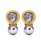 Boucles d'oreilles Apollo à deux faces avec micro-sertis, argent sterling