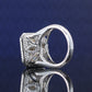 Fancy Ring in quadratischer Form, Sterlingsilber. (8 Karat)