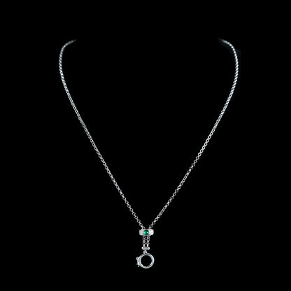 Micro-setting lab created stones multi-purpose necklace, sterling silver