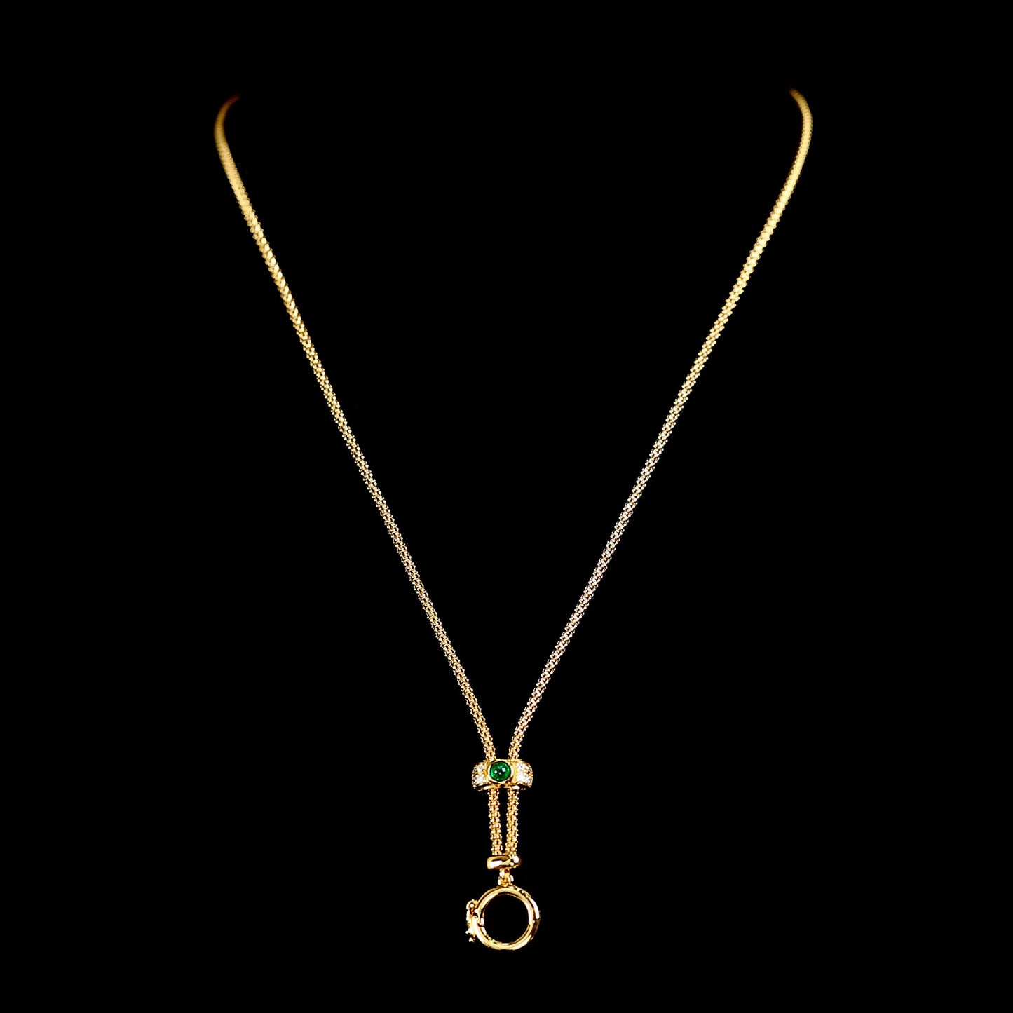 Collier multi-usages avec pierres créées en laboratoire et micro-sertis, argent 925/1000e