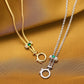 Micro-setting lab created stones multi-purpose necklace, sterling silver