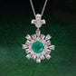 Micro-setting Rose cut round emerald color Lab created stones Apollo Pendant, sterling silver