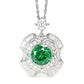 Micro-setting Green diamond color lab created stones Treasure come from all directions necklace, sterling silver