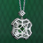 Micro-setting Green diamond color lab created stones Treasure come from all directions necklace, sterling silver