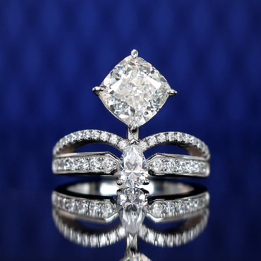 Diamant clair micro-serti Couleur Pierres créées en laboratoire Bague couronne, argent sterling