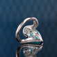 Bague en forme de larme avec pierres créées par Laboratoire de couleur Paraiba micro-serti (13 carats)