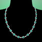 Limited edition Micro-setting Emerald color Lab created stones fully studded waterdrop necklace, sterling silver