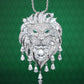 Pierres créées par un laboratoire polyvalent à micro-sertissage Pendentif lion guerrier Lucerne, broche, accessoire de bracelet, argent sterling