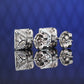 Micro-setting Clear diamond color Princess-cut Lab created stones detailed ear studs, sterling silver