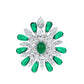 Luxury Green Oval Special cut and marquise artificial diamonds the Hope brooch , sterling silver.