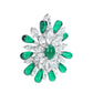 Luxury Green Oval Special cut and marquise artificial diamonds the Hope brooch , sterling silver.