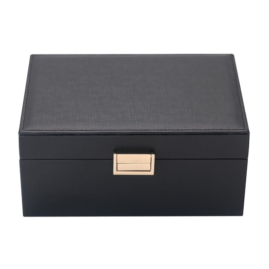 Black Jewelry box 2 layers with mirror