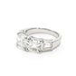 Special offer Clear diamond color Lab created stones Emerald cut 4 stones ring, sterling silver