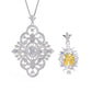 Promotional design Micro-setting Clear and yellow diamond color Lab created stones 2 in 1 multi-purpose pendant, sterling silver