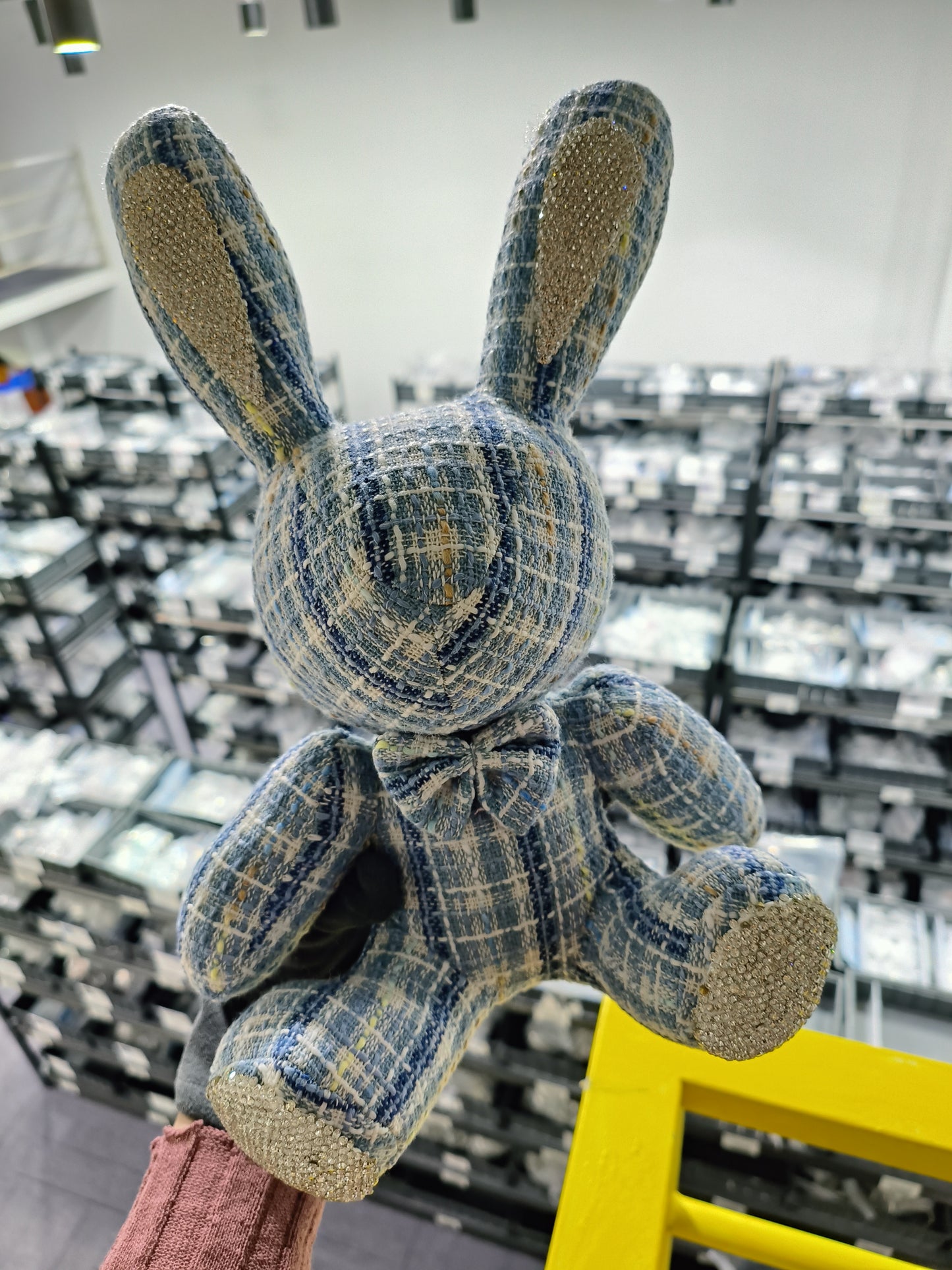 Imported PU / Fabric with Swarovski crystals decorated Rabbit