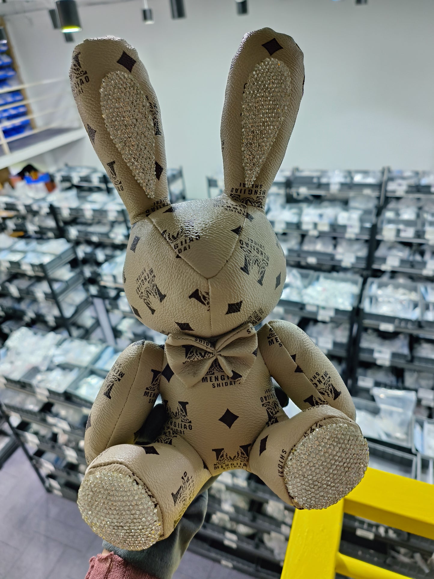 Imported PU / Fabric with Swarovski crystals decorated Rabbit