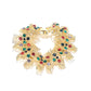 Retro style Fashion bracelet, brass with colorful CZ and 18K yellow gold plating