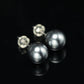 Promotional design Grey Shell pearls Ear studs and necklace set, sterling silver