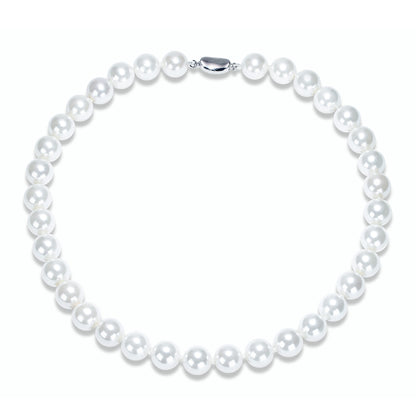 Classic White Shell pearl necklace，sterling silver