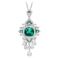 Reservation design  Micro-setting emerald color sugar tower Lab created stones Palace style the Hope pendant , sterling silver