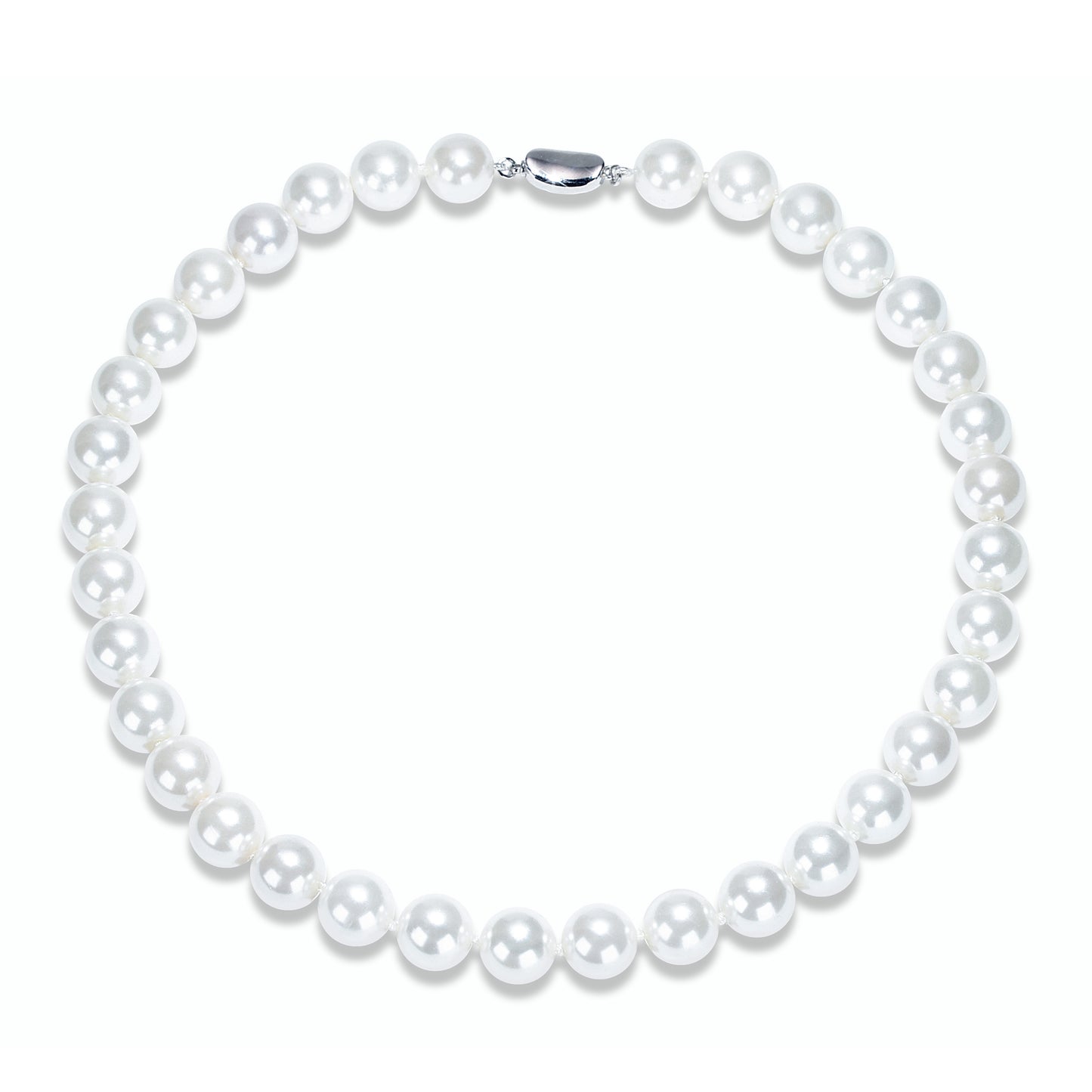 Collier de perles Classic White Shell, argent sterling