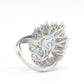 Mikrogefasster Aquamarin-Farblabor-Stein Ring in Marquise-Form, Sterlingsilber