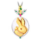 Promotional design Micro-setting lab created stones Double platting auspicious Rabbit pendant, sterling silver