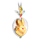 Promotional design Micro-setting lab created stones Double platting auspicious Rabbit pendant, sterling silver