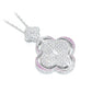 Promotional design Micro-setting Lab created stones Lucky 4 leaf clover pendant, sterling silver