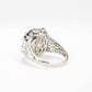 Special offer Micro-setting Asscher cut Lab created stones 2 trillion shape on the 2 sides Gatsby ring, sterling silver