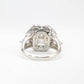 Special offer Micro-setting Asscher cut Lab created stones 2 trillion shape on the 2 sides Gatsby ring, sterling silver